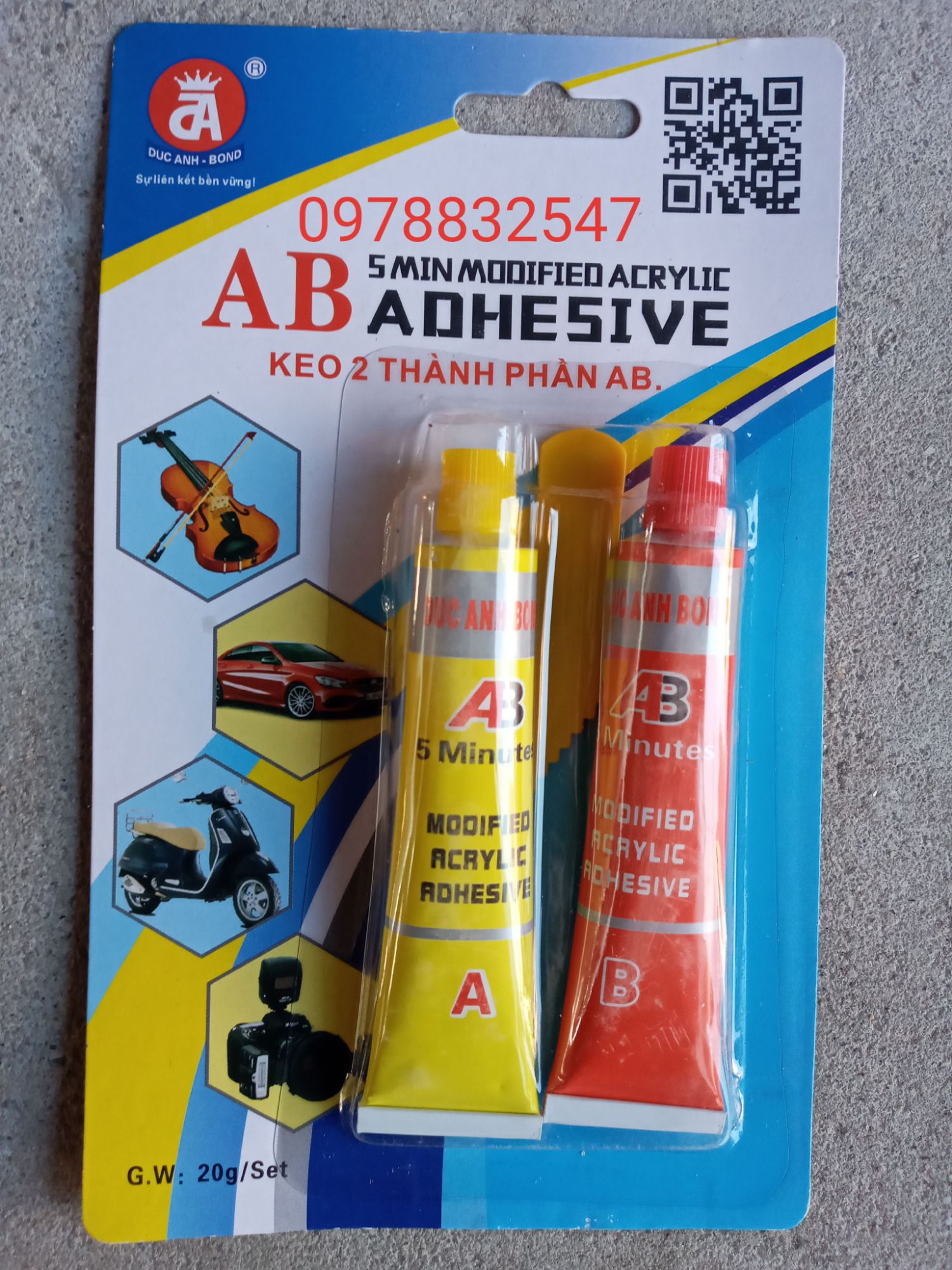 Keo dán sắt AB 20g/set