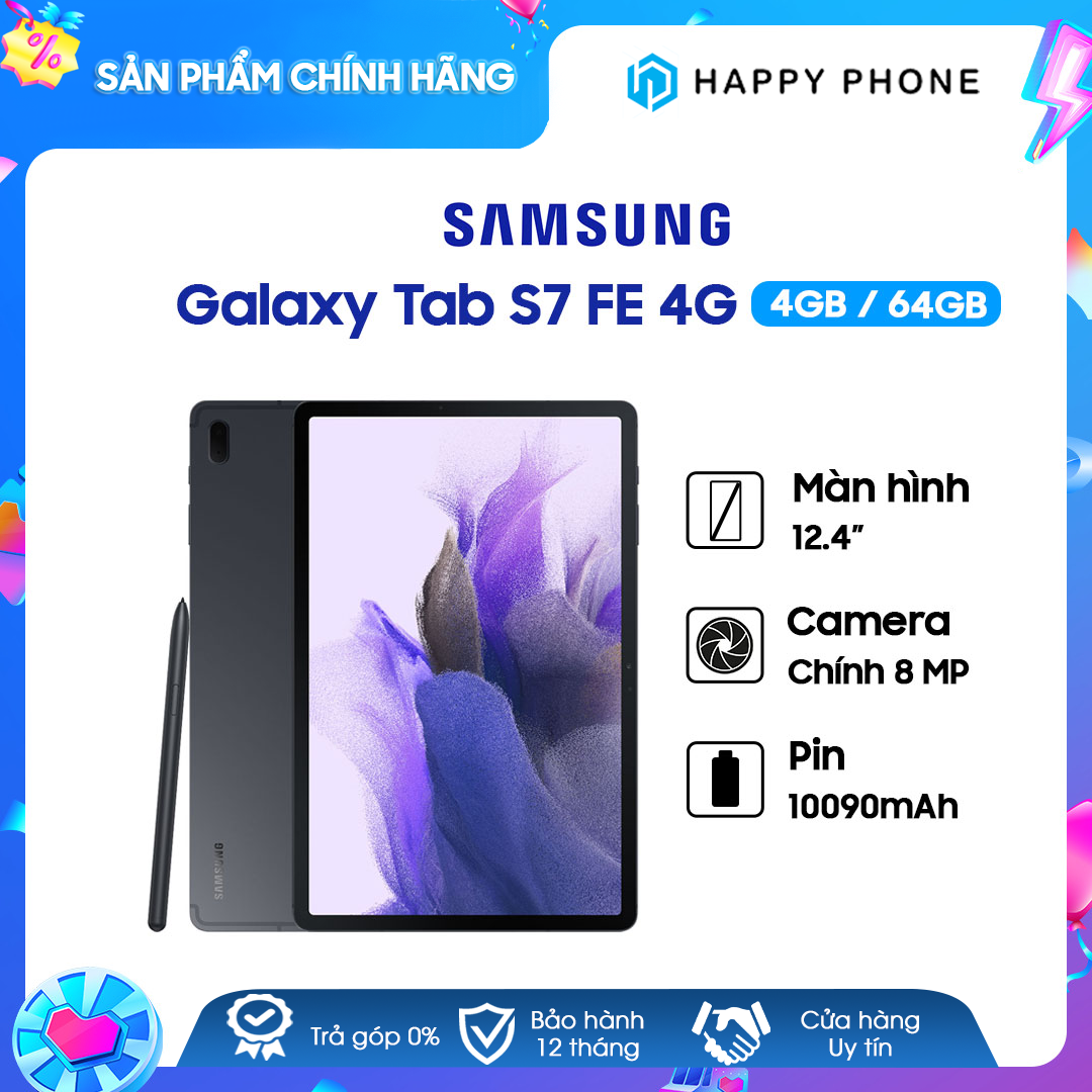 Máy tính bảng Samsung Galaxy Tab S7 FE (4GB/64GB) - Hàng chính hãng, Mới 100%, Nguyên Seal | Bảo hành 12 tháng