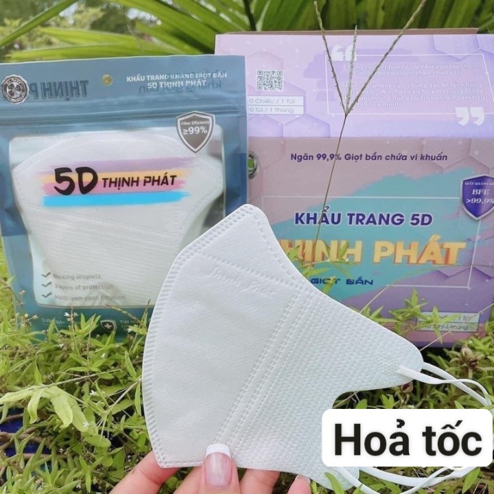 Freeship max Thùng 100 chiếc khẩu trang 5d Thịnh Phát kháng khuẩn