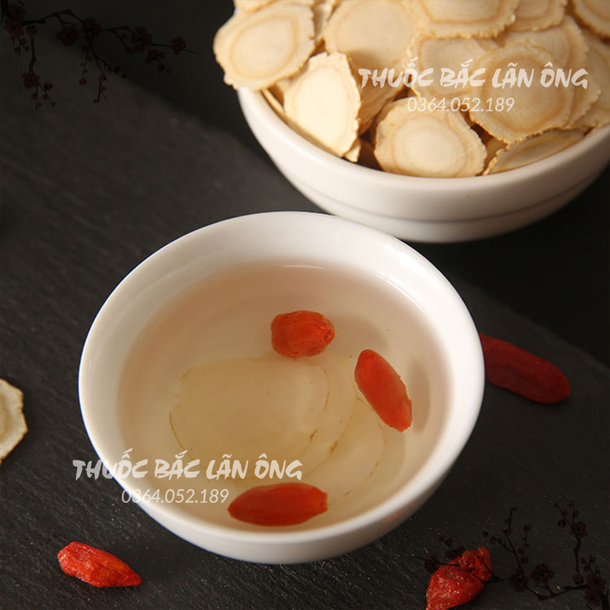 Thin Slices of West Ocean Ginseng 100g (Dried Panax Notoginseng, White Ginseng) - Lan Ong Traditional Medicine