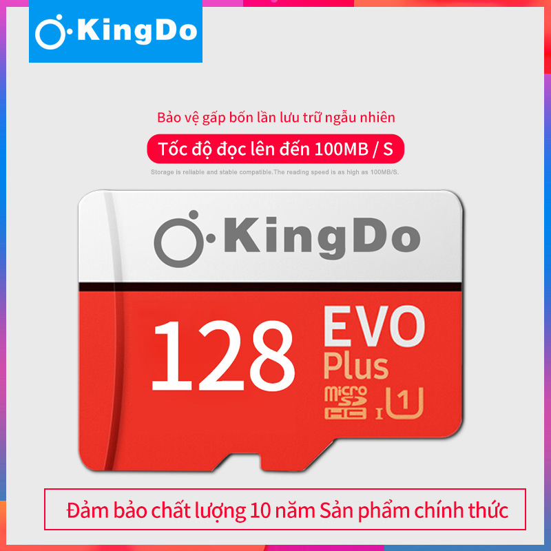 [Mua 1 tặng 1]Thẻ nhớ micro SD Kingdo Evo plus 128GB 95MB/s 4k video (new version)