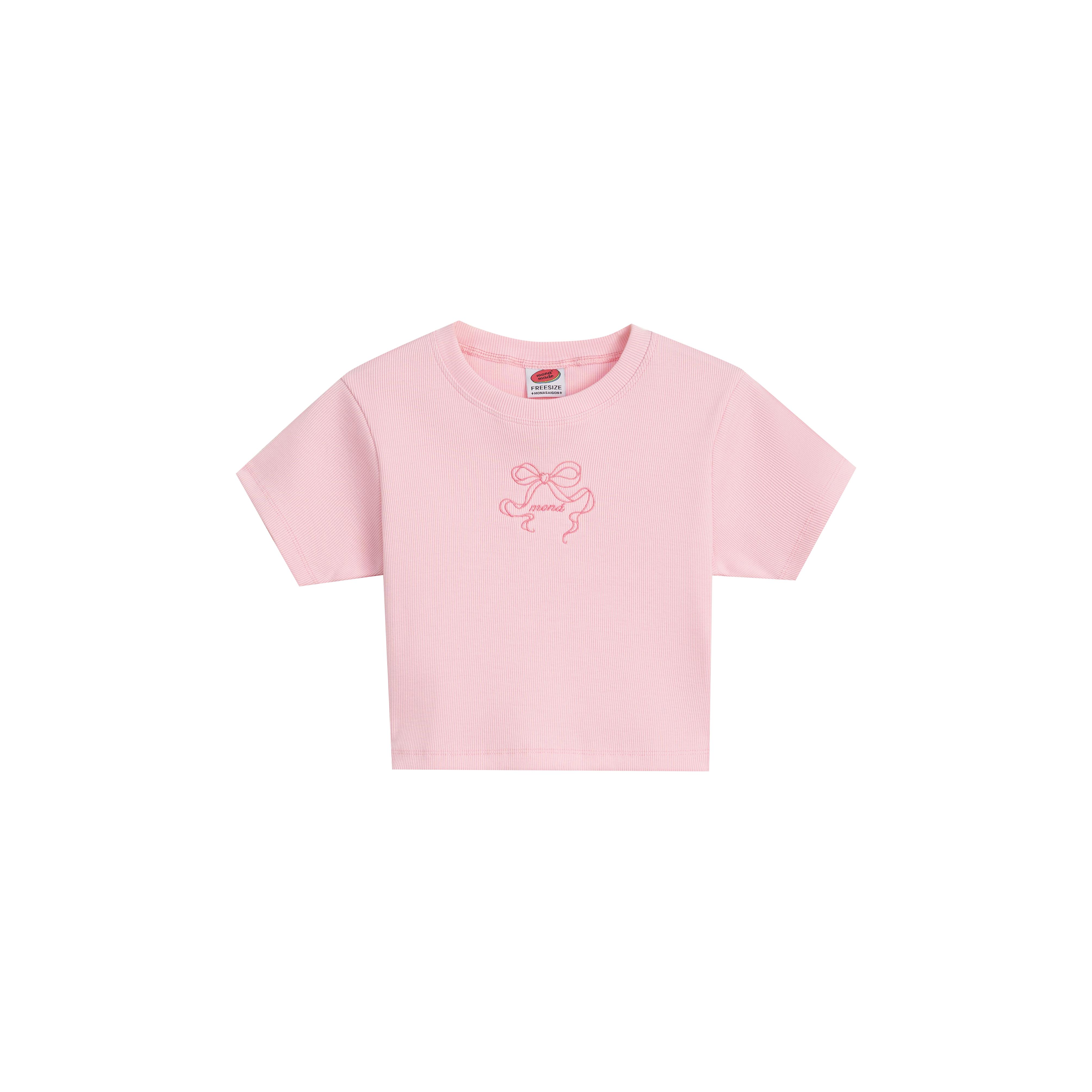 Áo thun croptop form ôm tay ngắn moná - chie