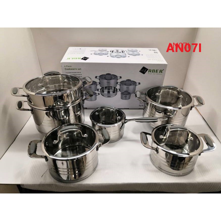 BỘ NỒI INOX 6 MÓN ARBER AN07I