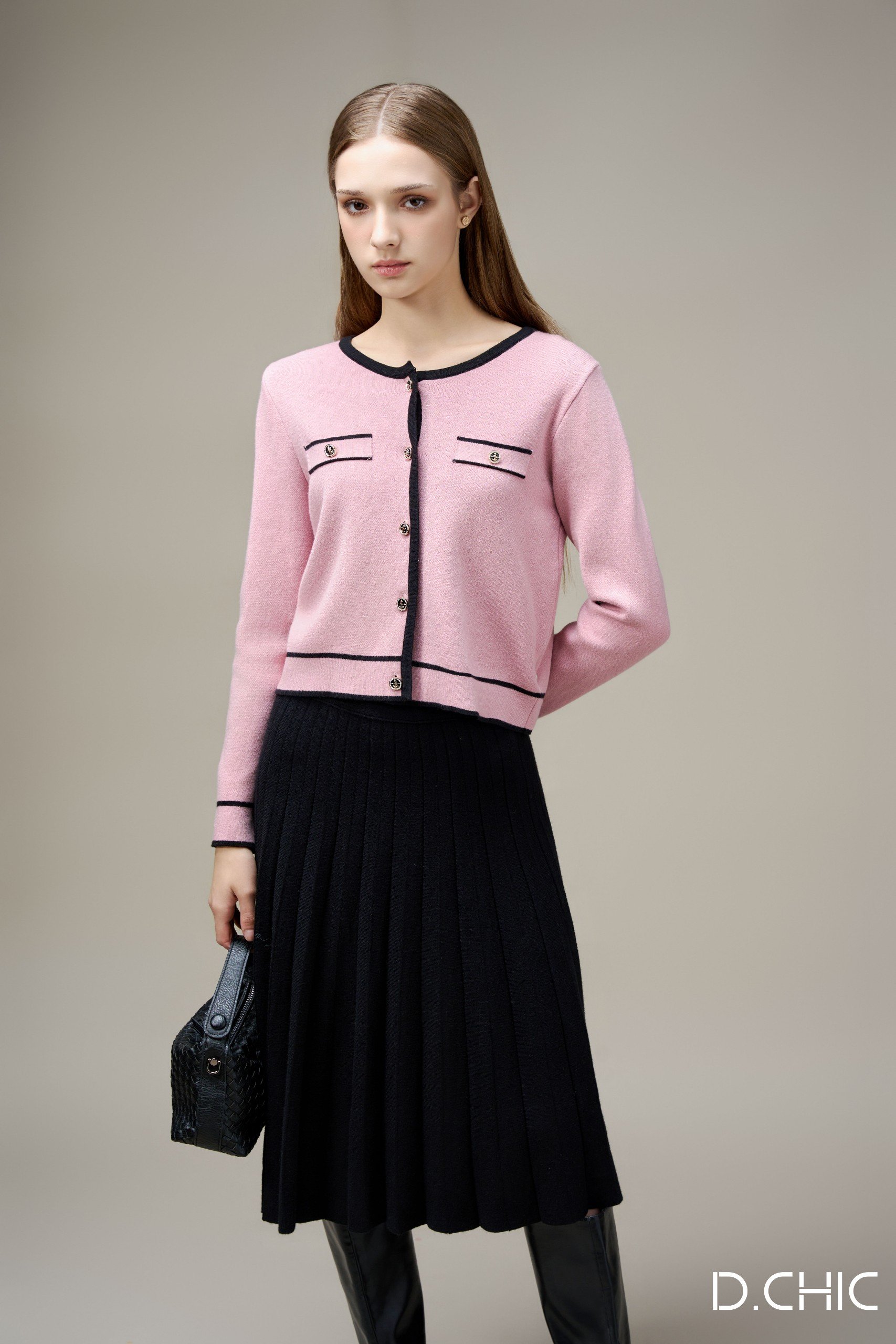 D.CHIC Chân váy len xếp ly MS: 388023