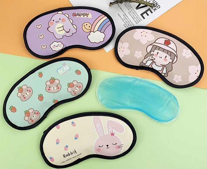 (Loại Có gel và không gel) Miếng bịt mắt ngủ bảo vệ mắt, giảm bớt căng thẳng hình cute