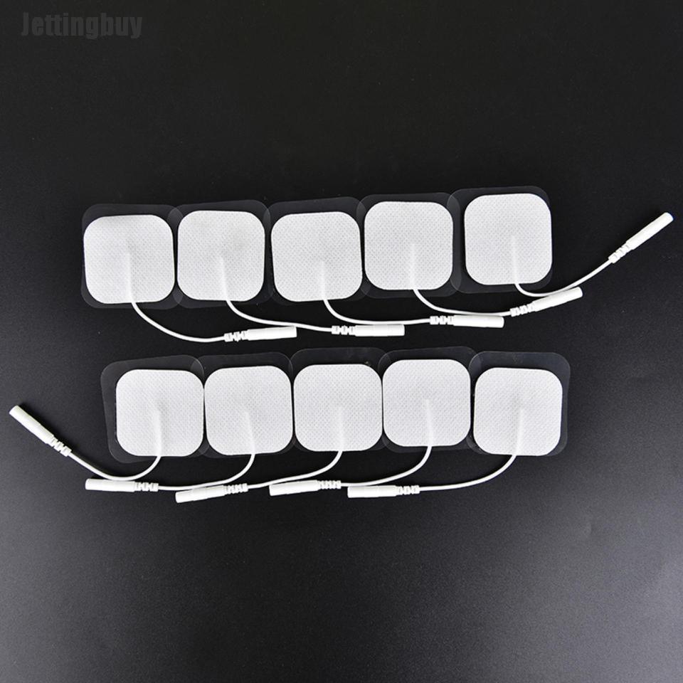 Jettingbuy 🔥🔥🔥 20 Miếng Đệm Điện Cực Tròn Trị Liệu Tens Miếng Dán Điện Cực Cho Máy Trị Liệu 4*4