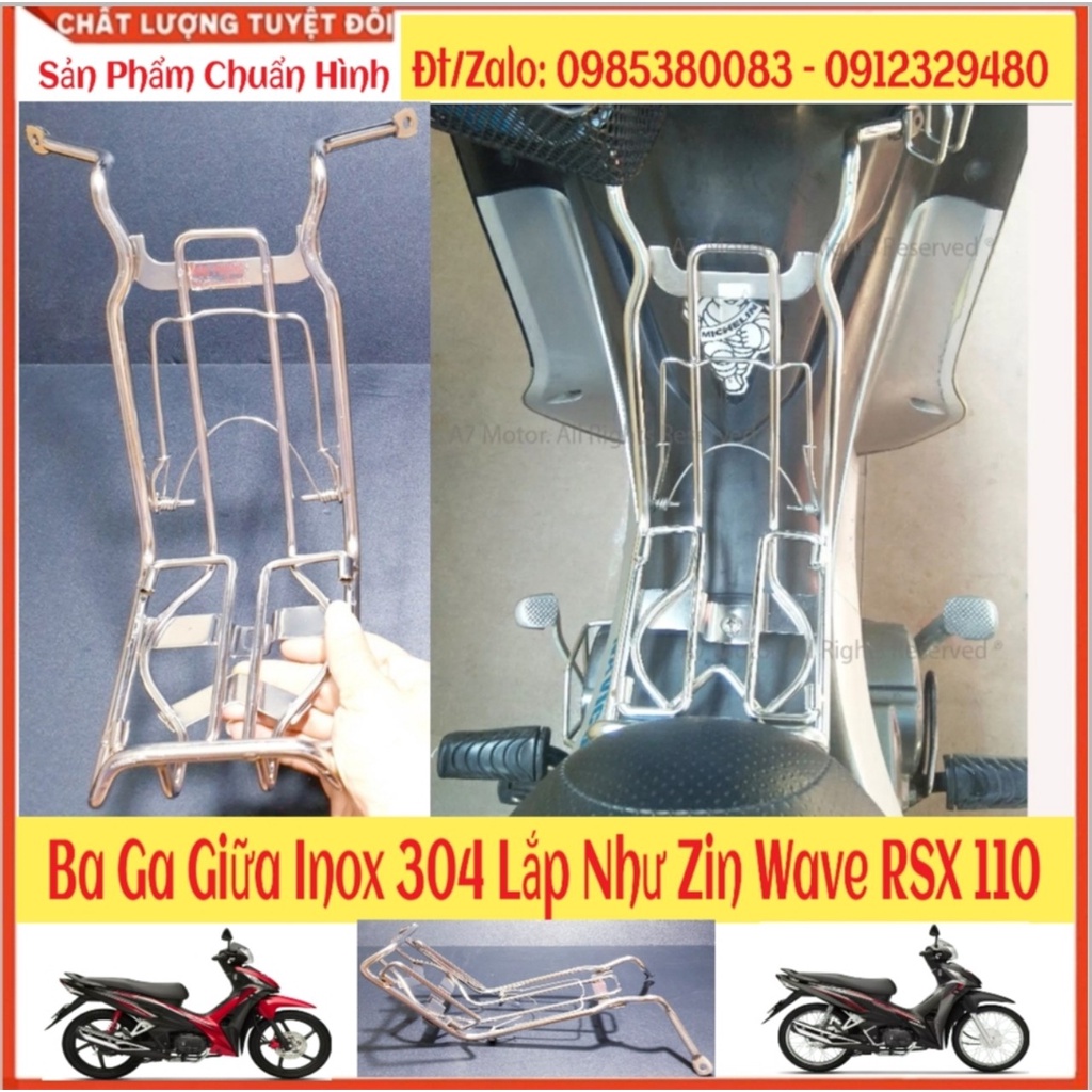 Baga giữa võng xe inox dày 10 ly cho honda wave rsx các đời 2014 - 2021