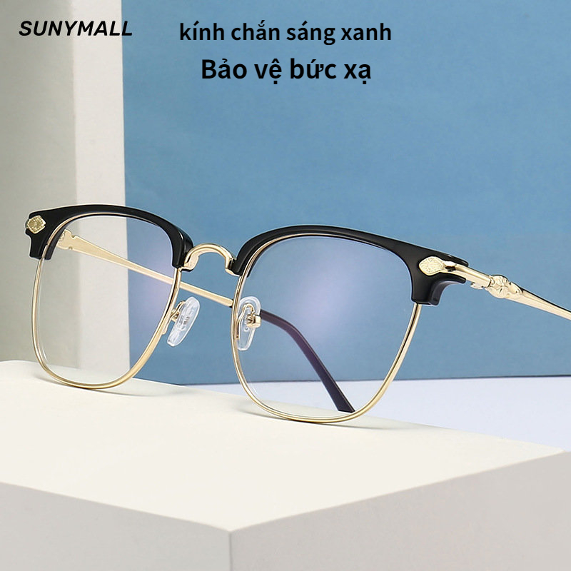 SUNYMALL Kính Thời Trang Kính Mắt Kim Loại Kính Chống ánh Sáng Xanh Cho Phụ Nữ Và Nam Giới Kính Mắt Chống Bức Xạ Khung Vuông