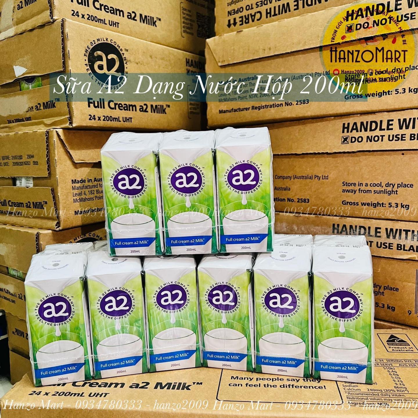 [1 Hộp] Sữa Nước A2 Nguyên Kem 200Ml