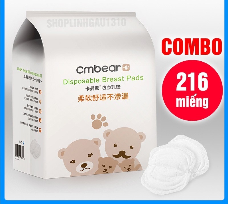 Combo 2 bịch miếng lót thấm sữa Cmbear ( 216 miếng )