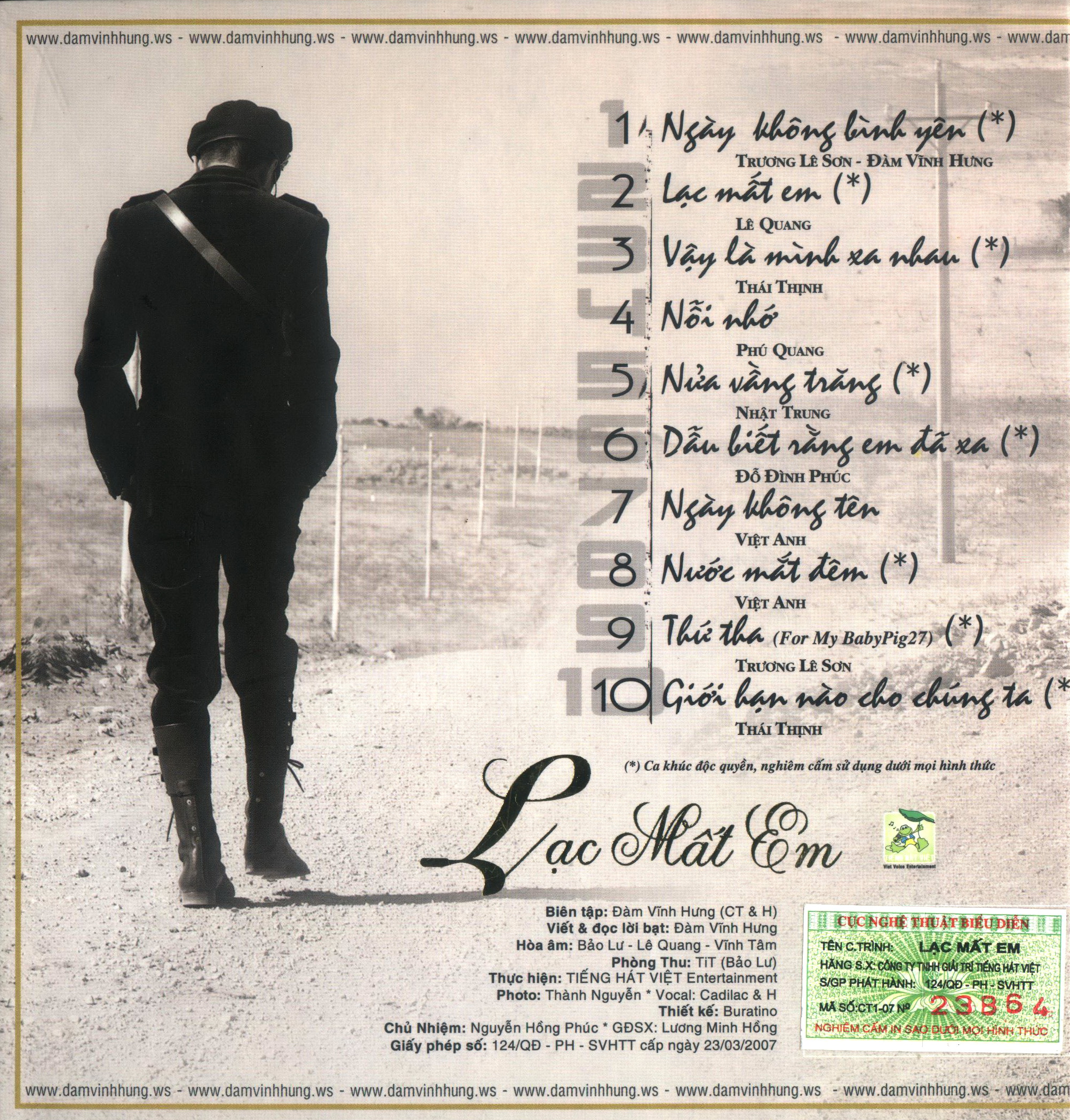 Bộ 5 đĩa cd nhạc đàm vĩnh hưng 5