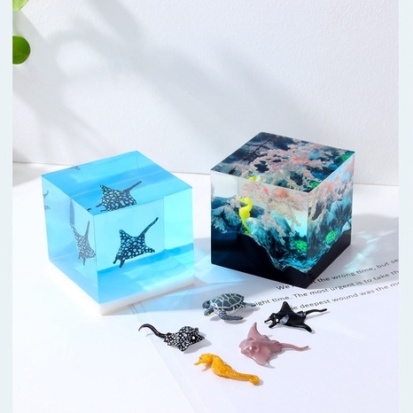 Mô hình cá đuối, rùa, cá ngựa 3D trang trí resin