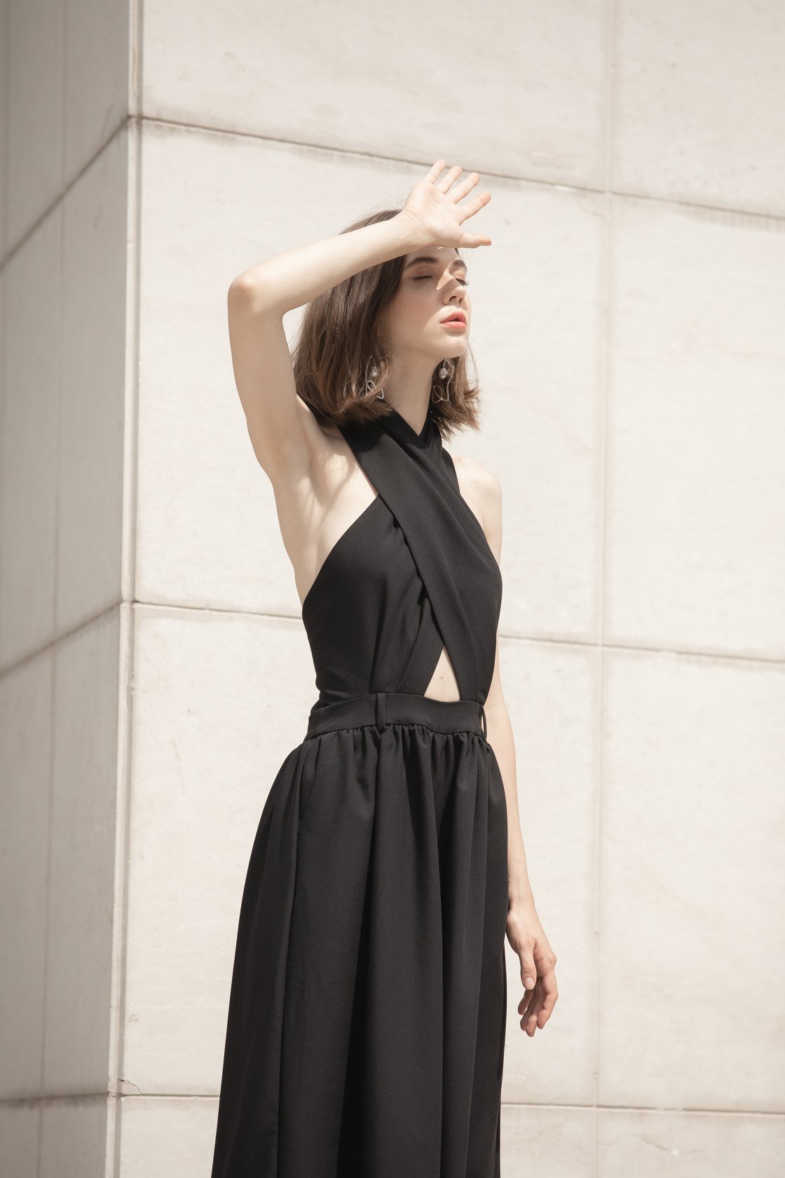 Asymmetric Black Jumpsuit