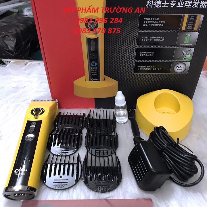 Tông đơ cắt tóc Codos 925 lưỡi titan sắc bén máy êm có turbo tăng tốc 3 mức độ.
