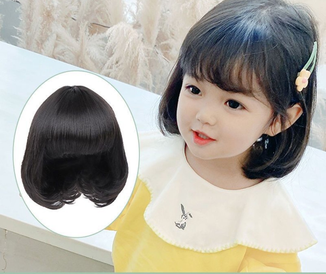 bộ tóc giả ngắn xoăn bé gái