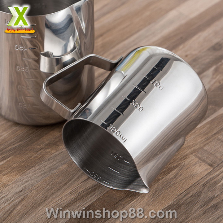 Ca đánh sữa inox có vạch chia 350ml