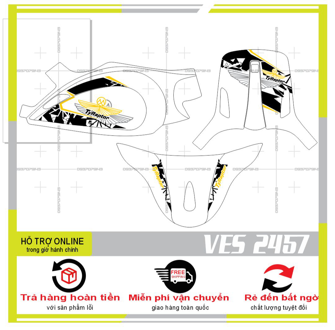 TEM RỜI VESPA DÁN XE TRẮNG