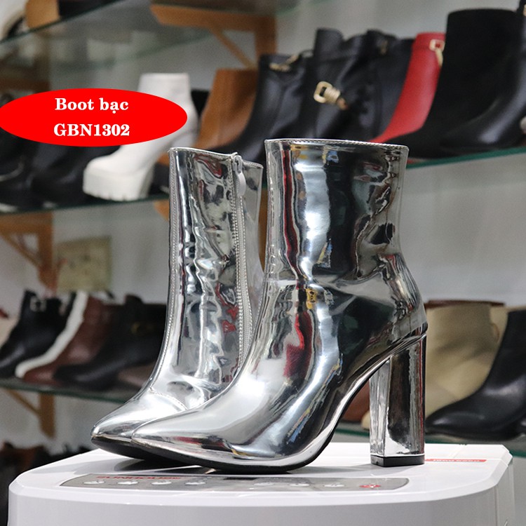 Boot cổ ngắn nữ màu bạc sang chảnh GBN1302