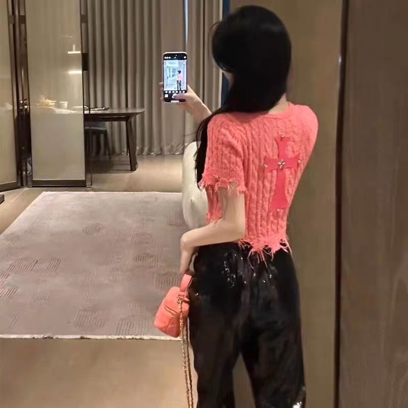 ❦  Áo len rách dáng croptop nữ áo len 3 màu