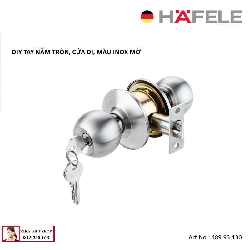 489.93.130 khóa tròn cửa phòng hafele inox mờ