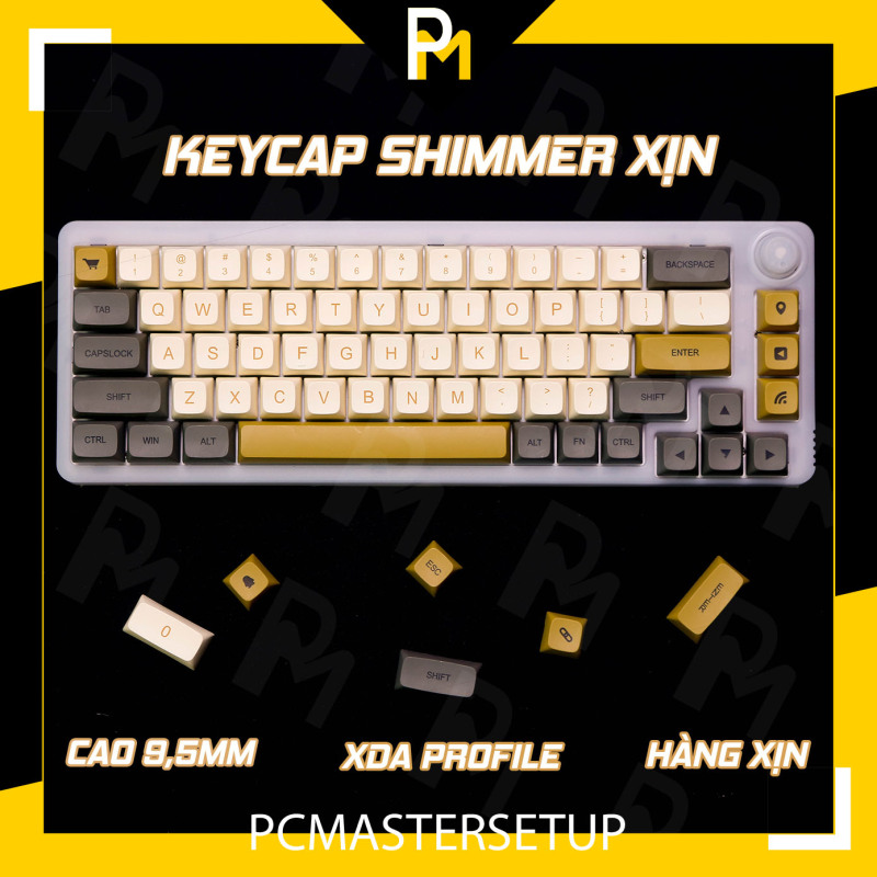 Keycap pbt xda Shimmer xịn chuẩn cao 9.5mm dày 1.5mm lắp cho mọi bàn phím của pcmaster