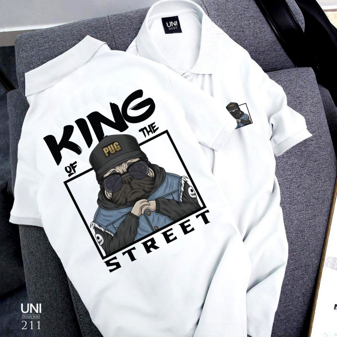 Áo thun cổ trụ cổ bâu king mới