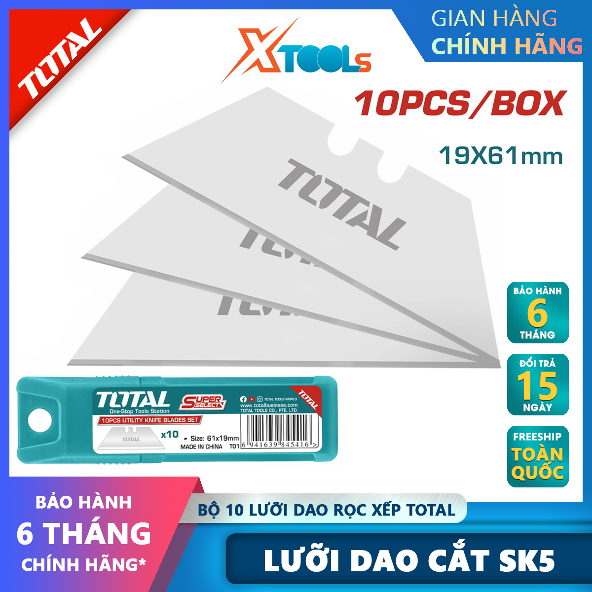 Set of 10 PCs portable dies stencil total tht519511 super sharp blades size: 61x19mm-original product