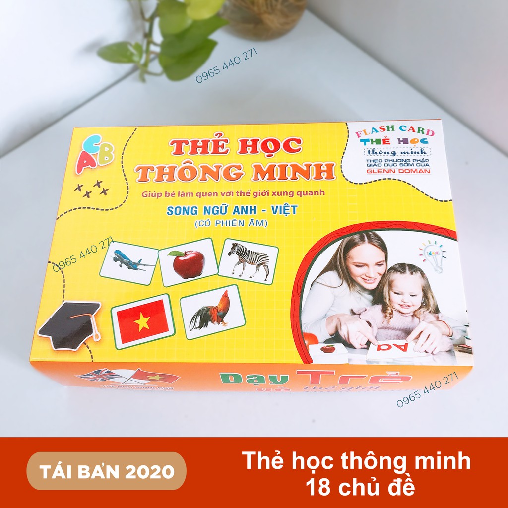 Bộ thẻ học thông minh song ngữ cho bé nhận biết 16 chủ đề với 416 thẻ