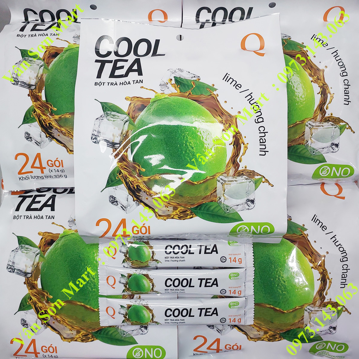 05 bịch trà Chanh Cool Tea Trần Quang 336g (24 gói dài x 14g)