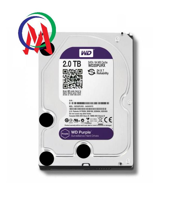 [HCM][Bảo hành 24 tháng] Ổ cứng 2TB Tím chuyên camera + Tặng Cáp SATA