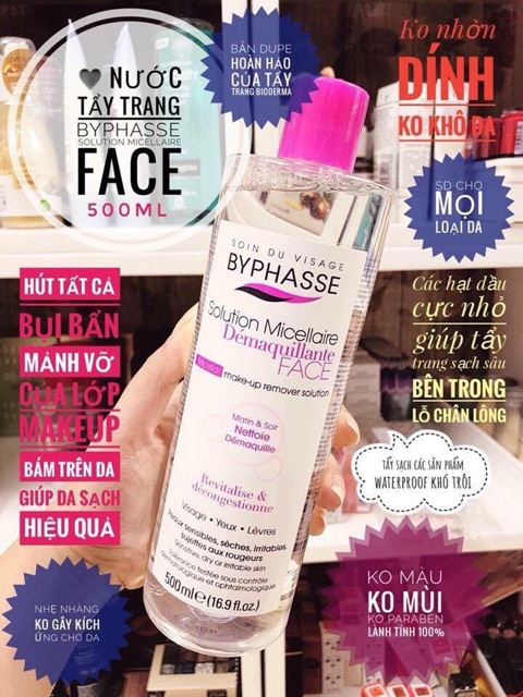 [HCM]Auth Tây Ban Nha Nước Tẩy Trang Byphasse 500ml