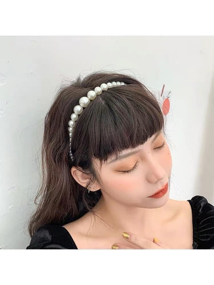 Bờm cài tóc tiểu thư đính hạt giả ngọc Hàn Quốc