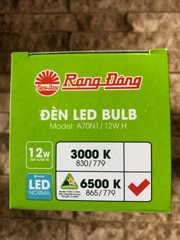 [HCM]Bóng đèn led búp 12 W RẠNG ĐÔNG A70N1/12W