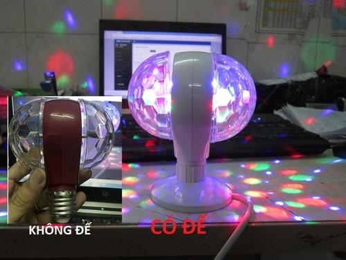 Đèn 2 cầu quay có đế - đèn chớp quán bar - cảm biến âm thanh ánh sáng cực nét