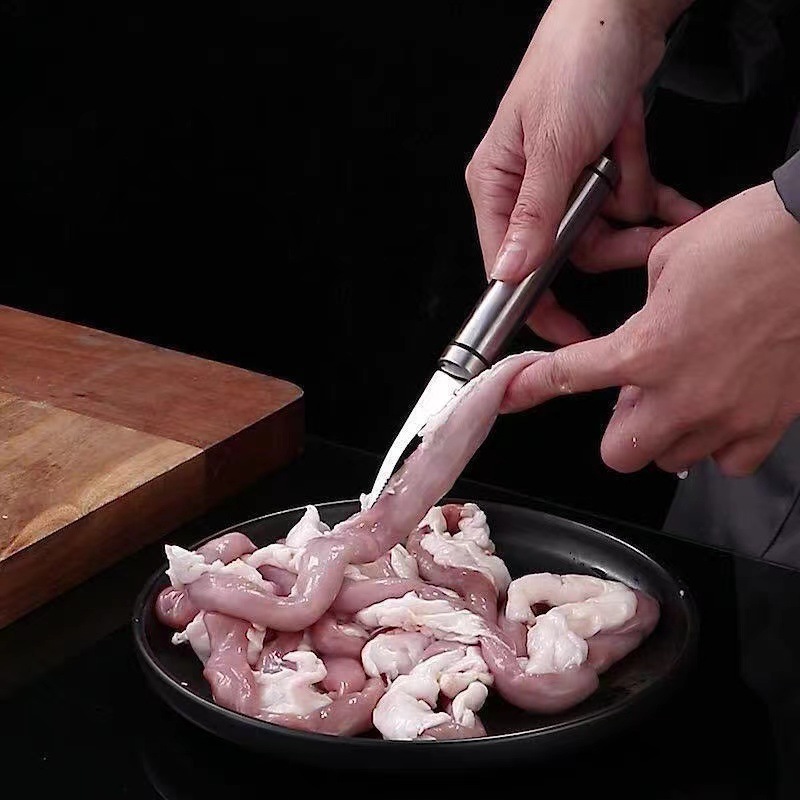 Dụng Cụ Lột Bóc Vỏ Tôm 2 Đầu - Cây Lấy Chỉ Tôm, Làm Lòng Gà, Đánh Vảy Cá 2 in 1