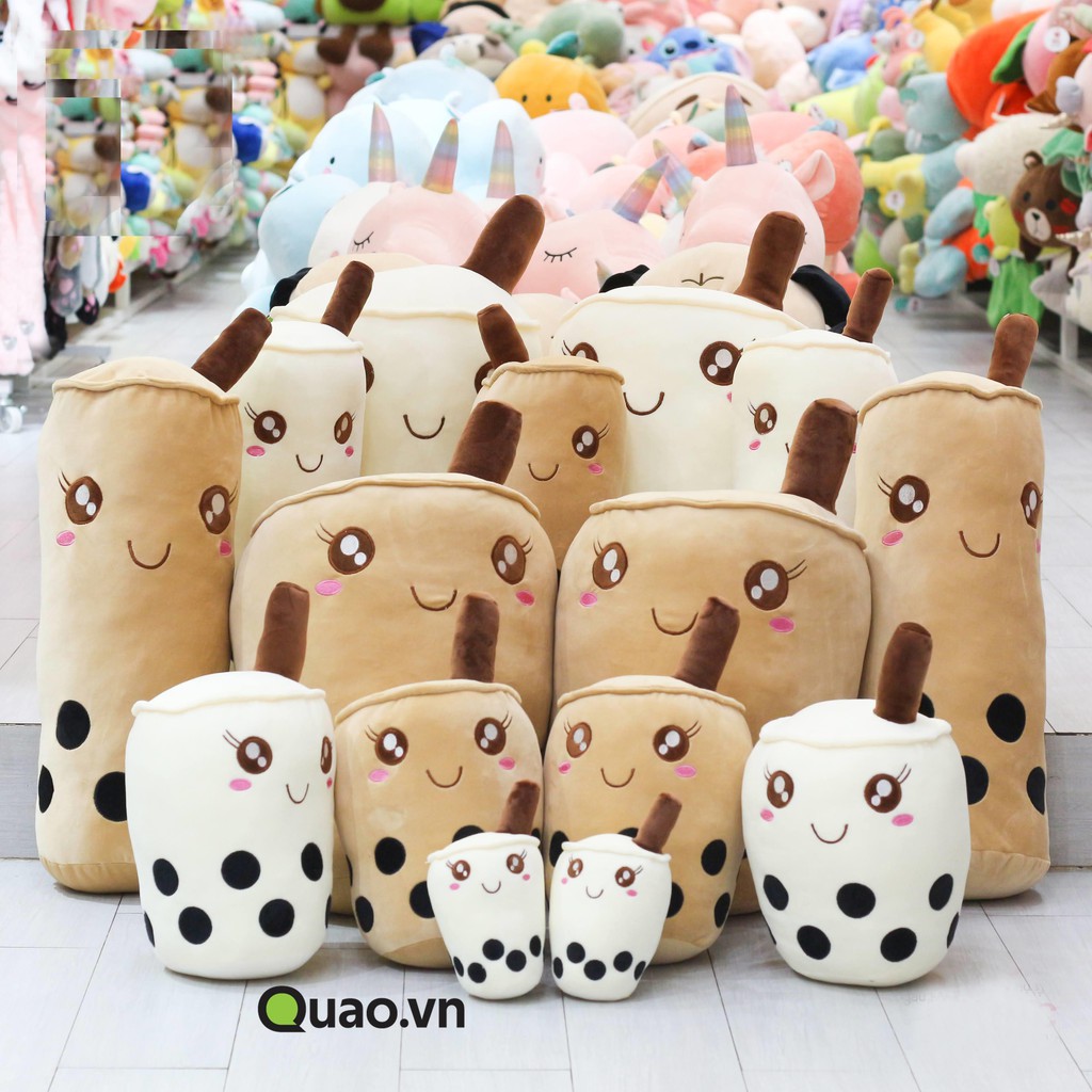 Gấu Bông Gối Ôm Bình Trà Sữa Nhồi Bông C