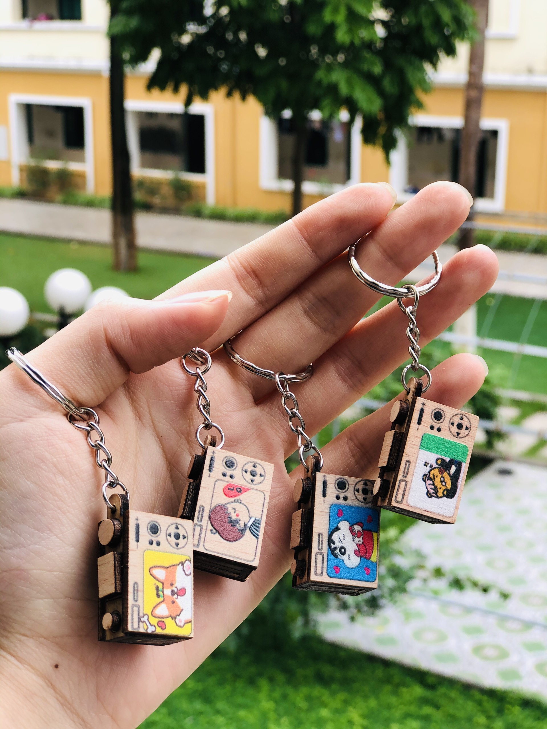 Móc khóa Gỗ máy ảnh