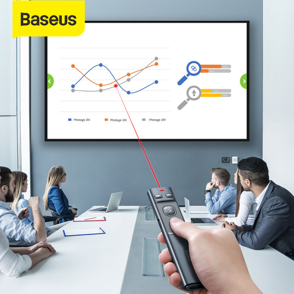 Bảng giá Baseus bút laser trình chiếu PPT không dây điều khiển từ xa 2.4GHz kèm con trỏ cho MacBook Win 10/8/7 Phong Vũ