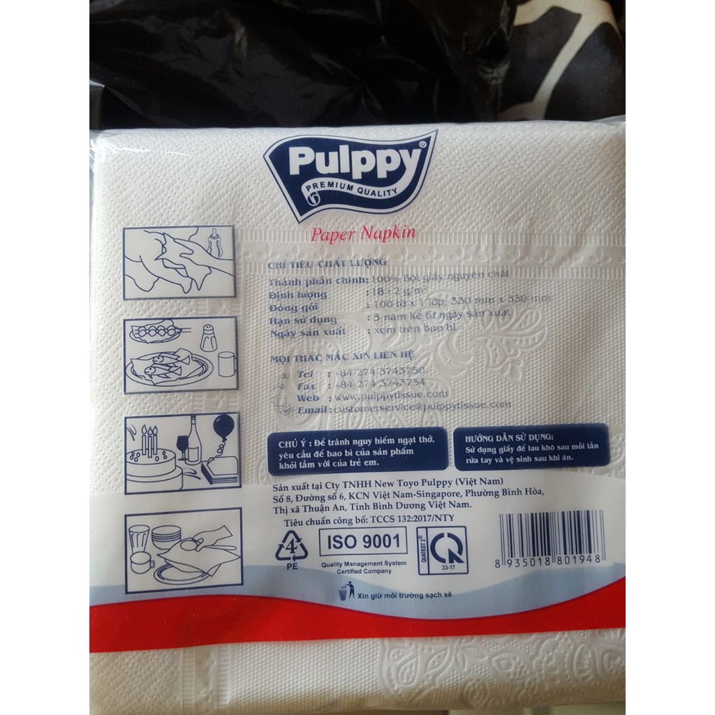 Khăn Giấy Vuông Pulppy 100 Tờ