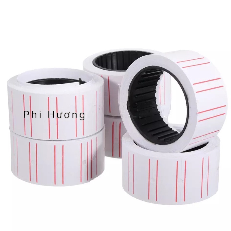 2 cuộn tem dán giá, giấy nhãn bấm giá