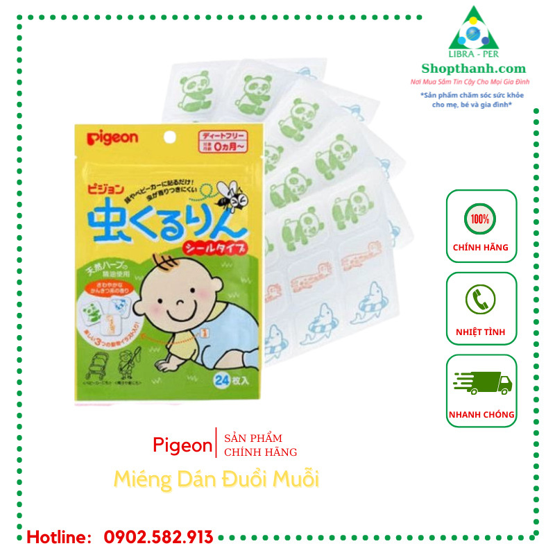 Miếng Dán Pigeon Đuổi Muỗi, Côn Trùng - 60 miếng