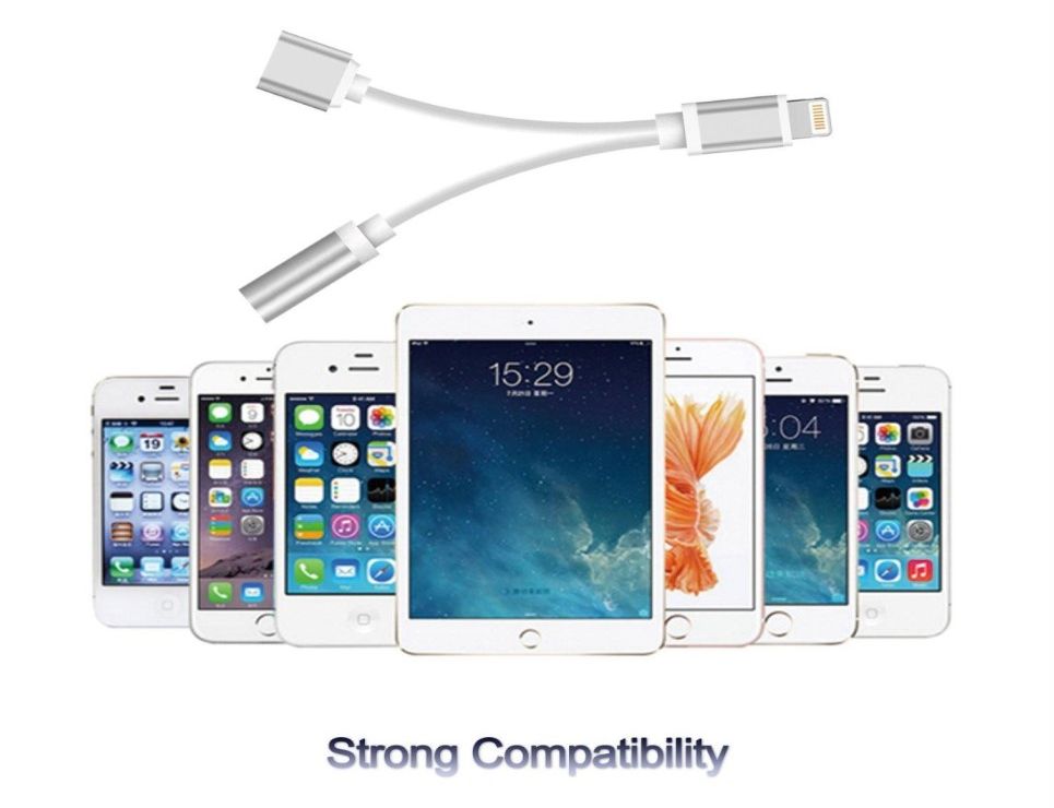 Cáp chuyển 2 in1 lightning iphone ios sang tai nghe jack 3.5mm và đầu sạc xịn-c24