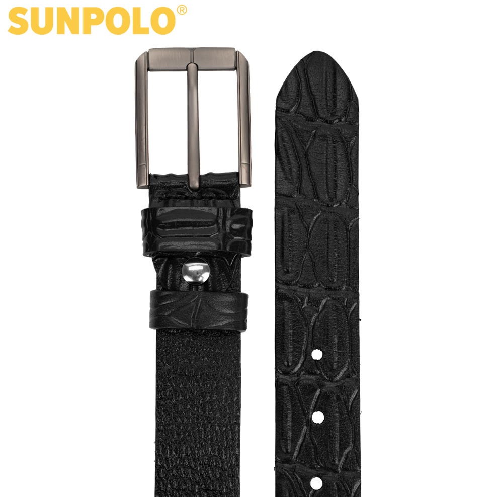 Thắt lưng nam da bò SUNPOLO khóa lỗ BSBK52