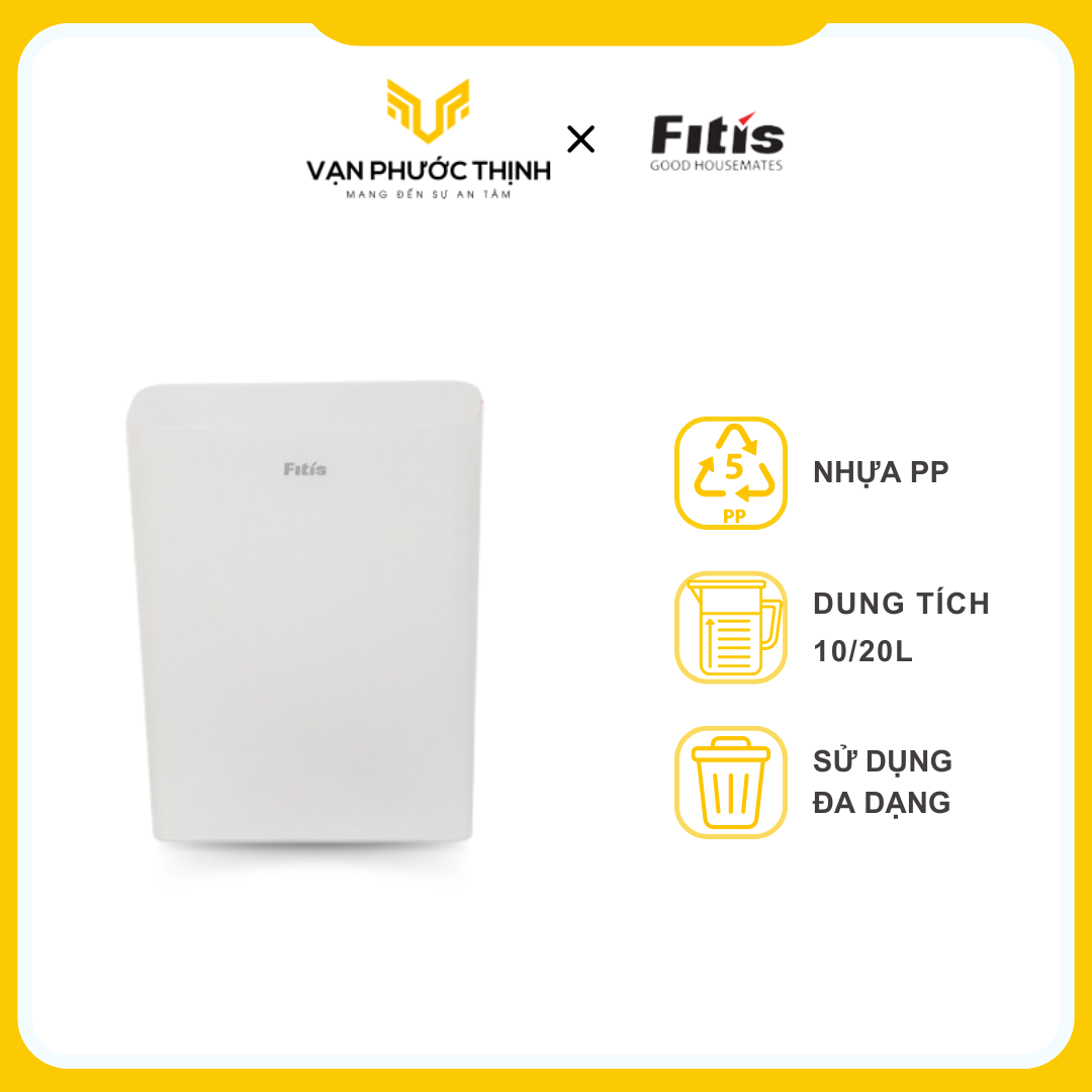 Thùng rác fitis mono chữ nhật - xám 20l - smm1-902