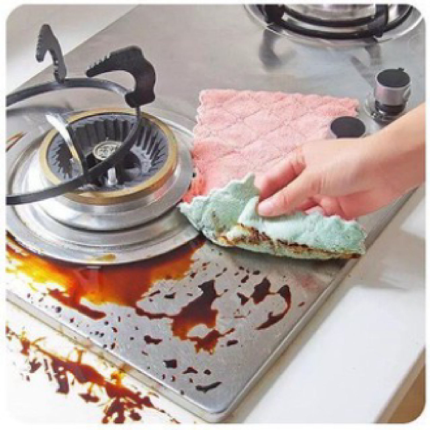 Khăn Lau Bếp Đa Năng 2 Mặt Siêu Thấm Nước (lẻ 1 chiếc)
