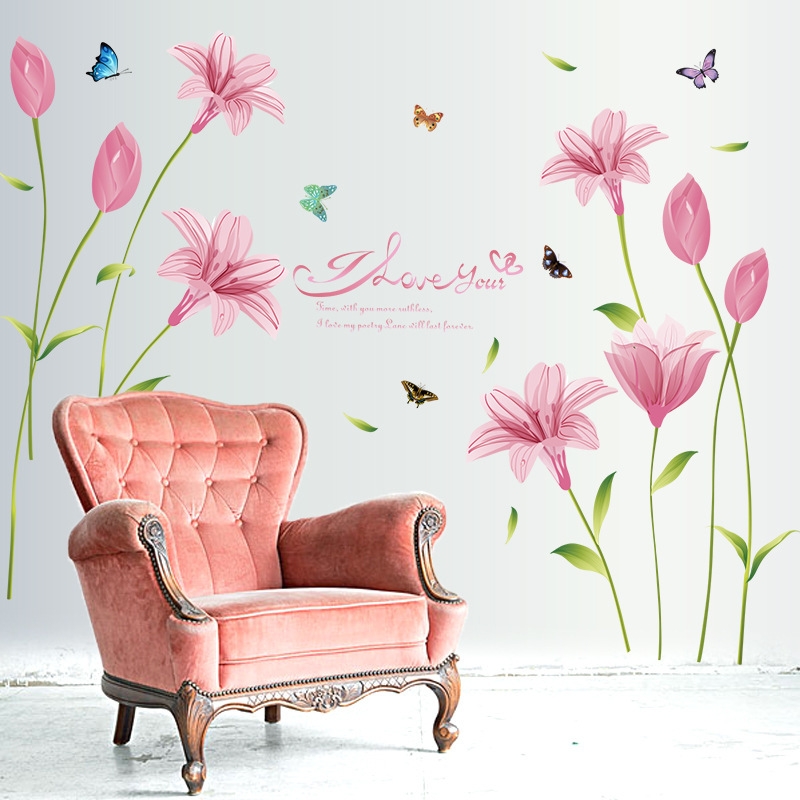 [HCM]DECAL DÁN TƯỜNG HOA ANH THẢO HỒNG