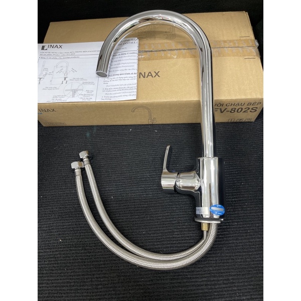 Vòi rửa chén nóng lạnh inax sfv-802s, vòi bếp 2 đường nước, cam kết chính hãng