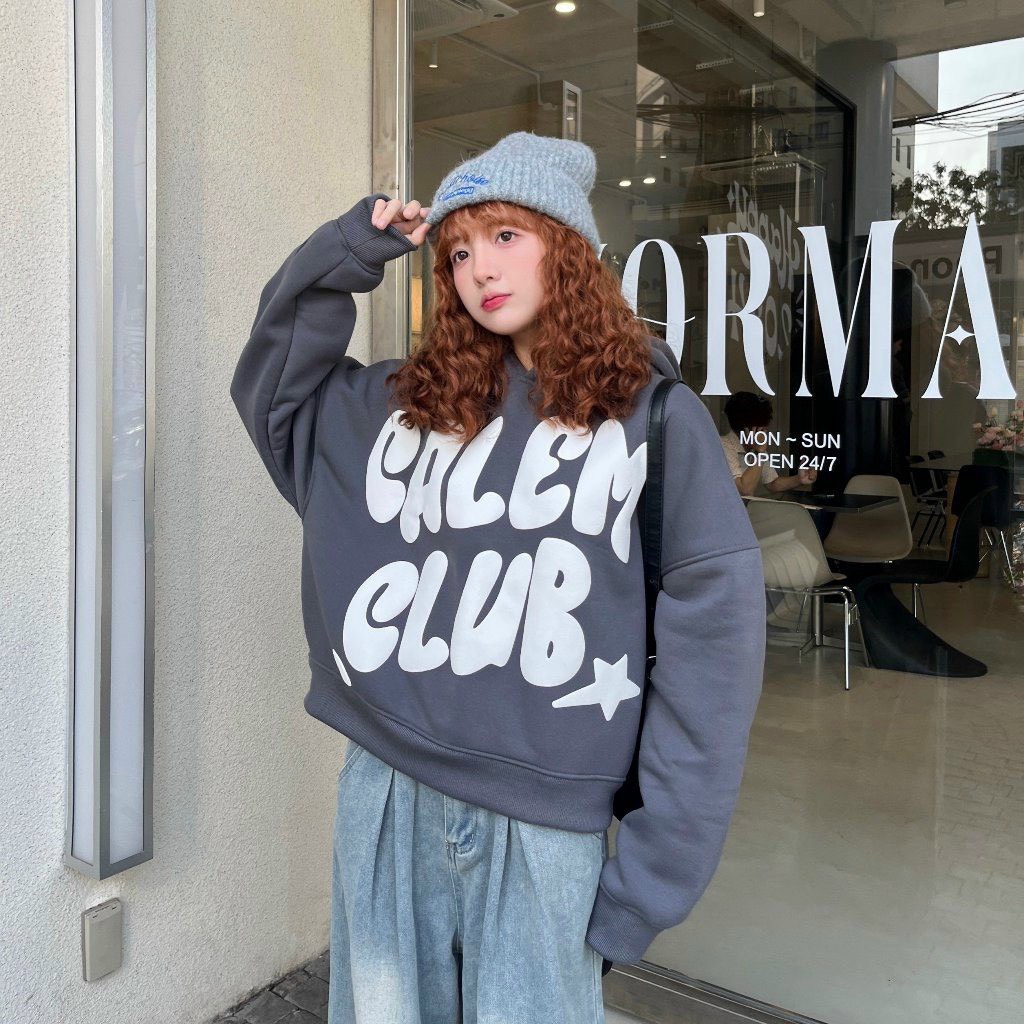 Áo hoodie nam nữ unisex clem nỉ lót bông mũ 2 lớp form rộng họa tiết xinh xắn dễ thươngv - tp748