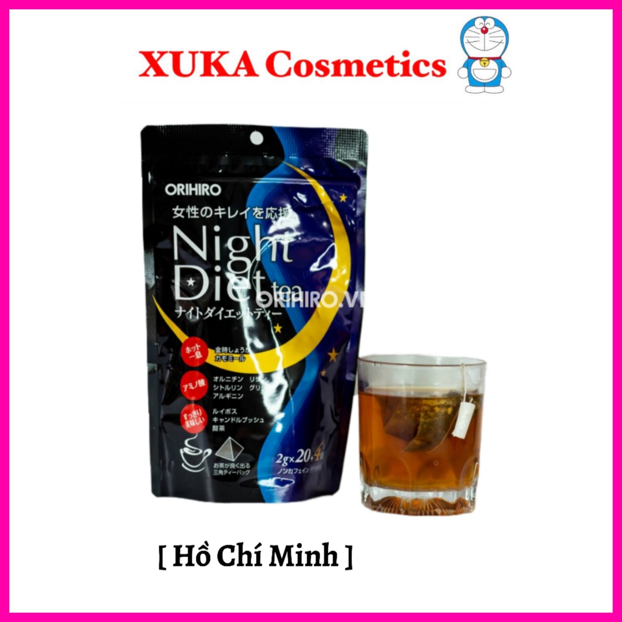 Trà tiêu mỡ orihiro night diet tea nhật bản gói 20 túi lọc