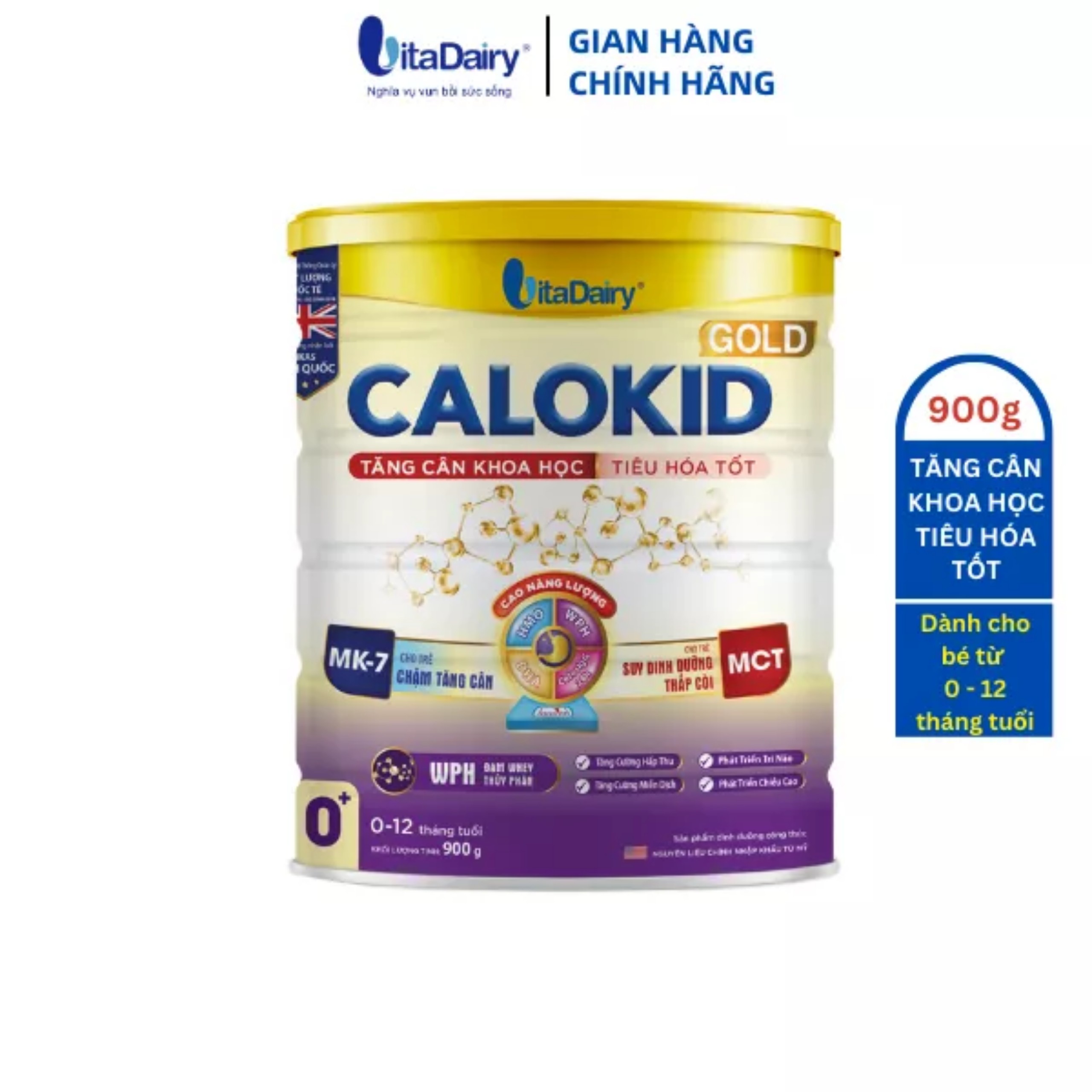 (Quét Mã QR - TL Đổi Quà) COMBO 4 LON Sữa Bột Calokid Gold 0+ 900g.